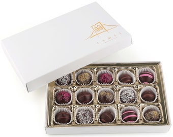 Chocolate Gift Box, Luxury Dairy Free Kosher Chocolates for Every Occasion. 15 Piece. With Matching Ribbon.