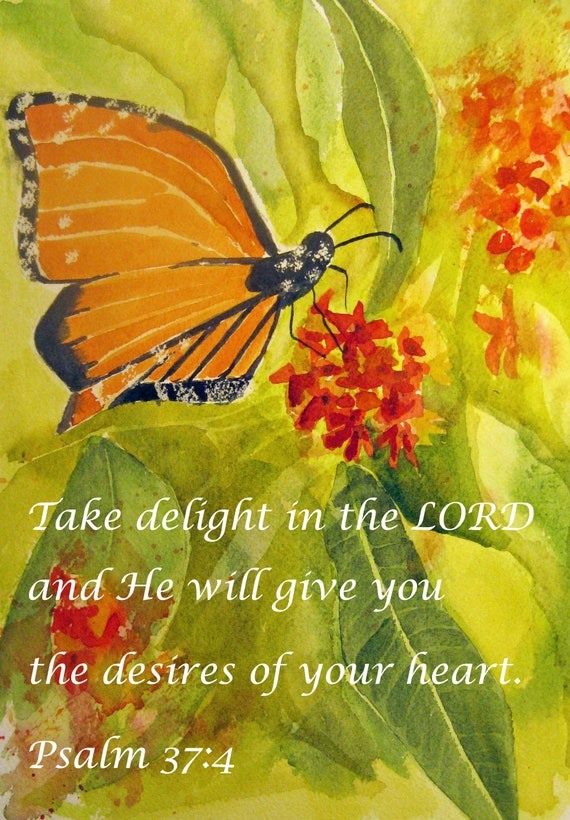 Butterfly Psalm 37 4 Etsy