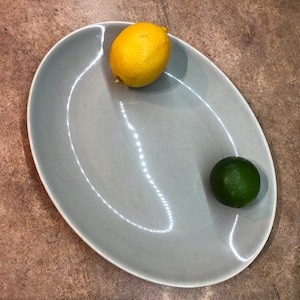 Mid century vintage oval Homer Laughlin Serving Platter GRAY Rhythm