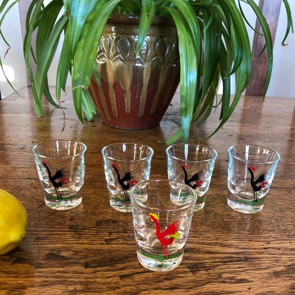 Rooster Shot Glasses Etsy