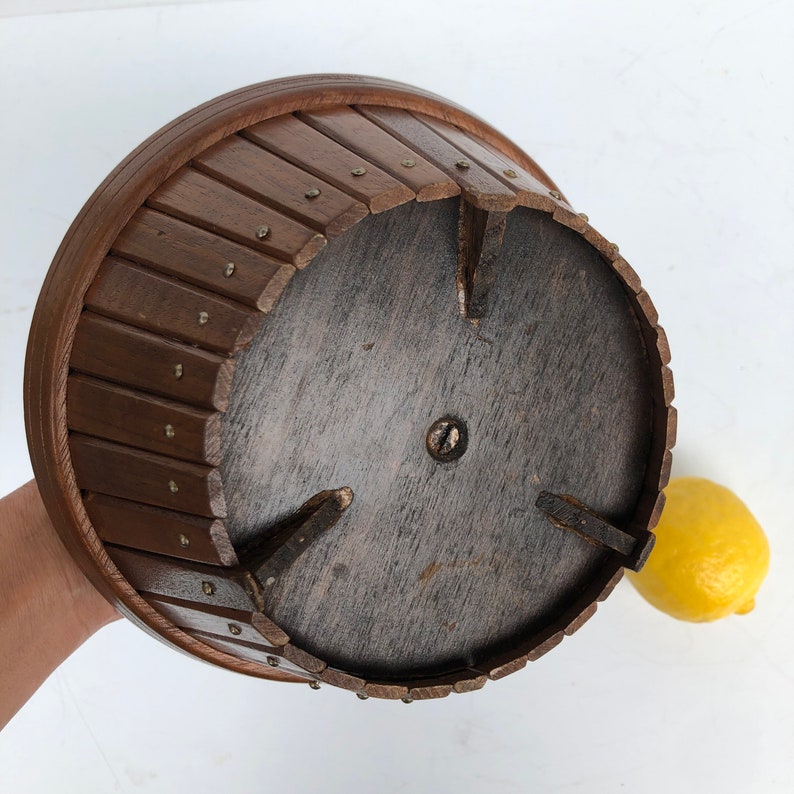 Vintage Mid Century Wood Trinket tidbit Nut Bowl