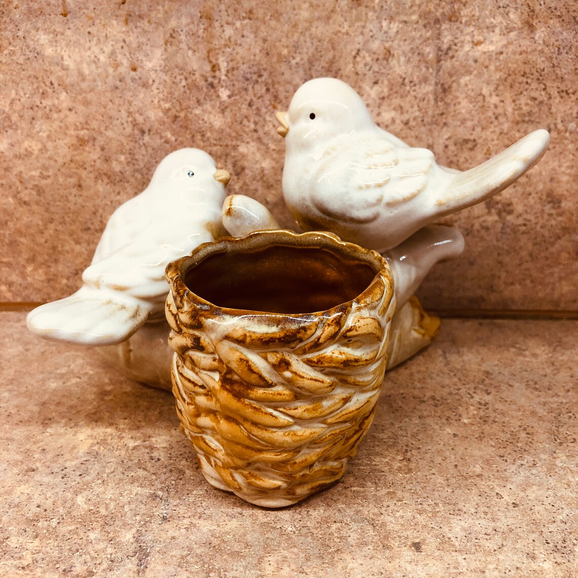 Vintage Yankee Candle Two Birds on A Log Votive candle holder Etsy