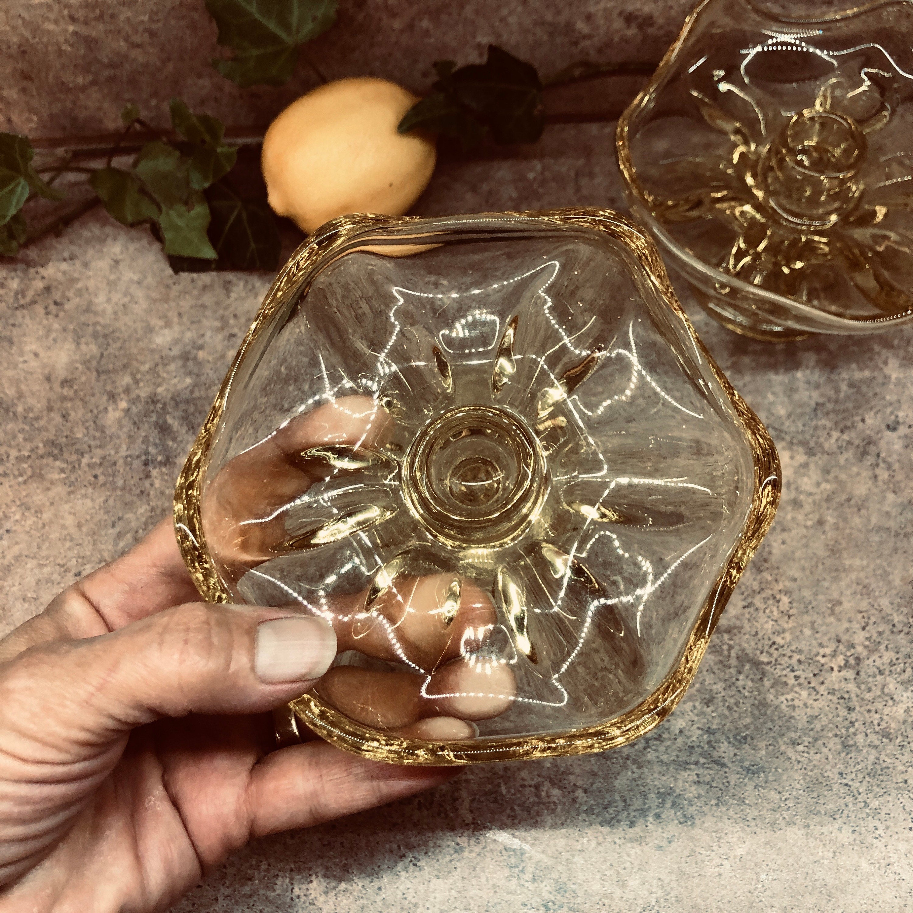 Mid century vintage pair of yellow glass taper candle holders Etsy