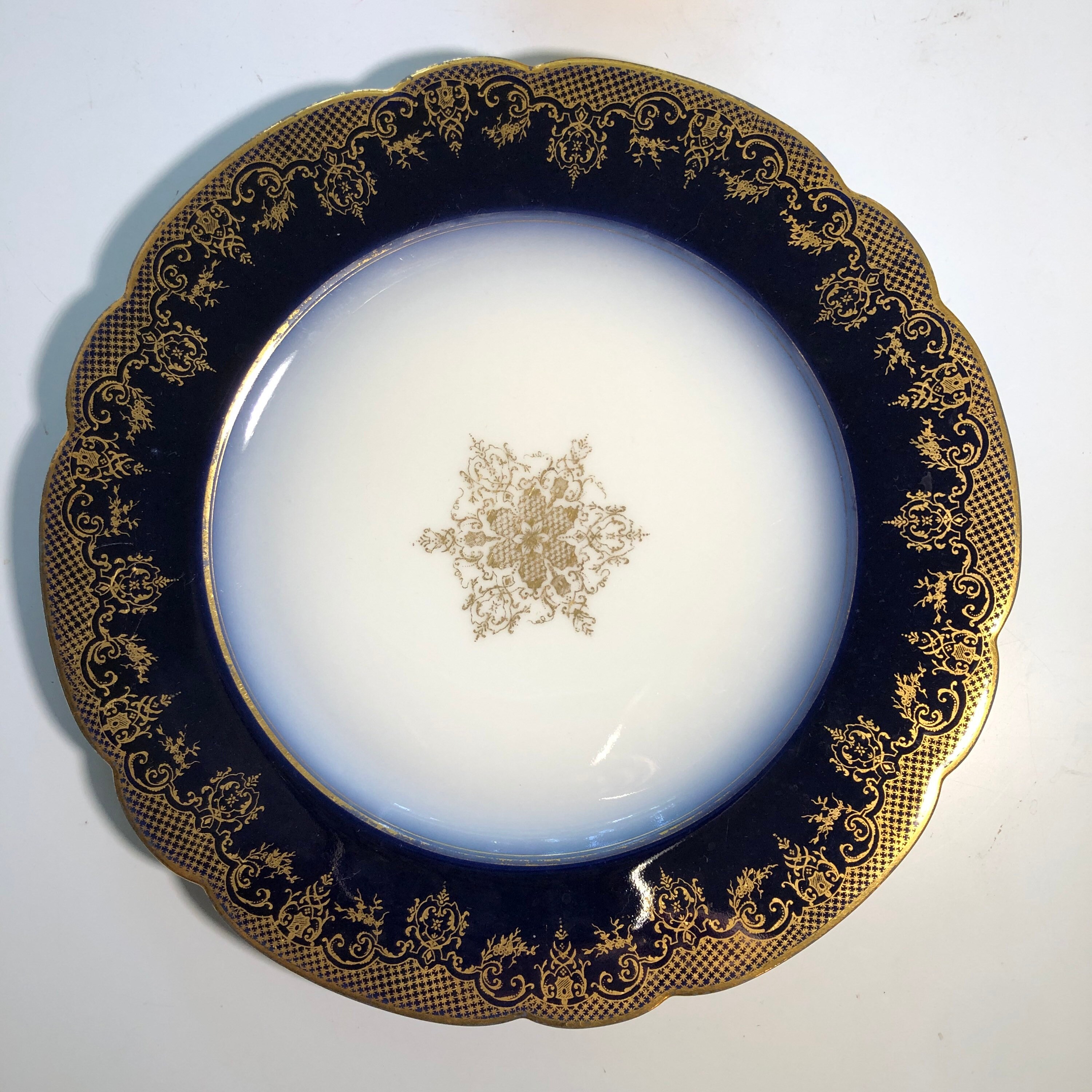 Antique M Redon Limoges Cobalt & Gold Floral with Medallion Etsy