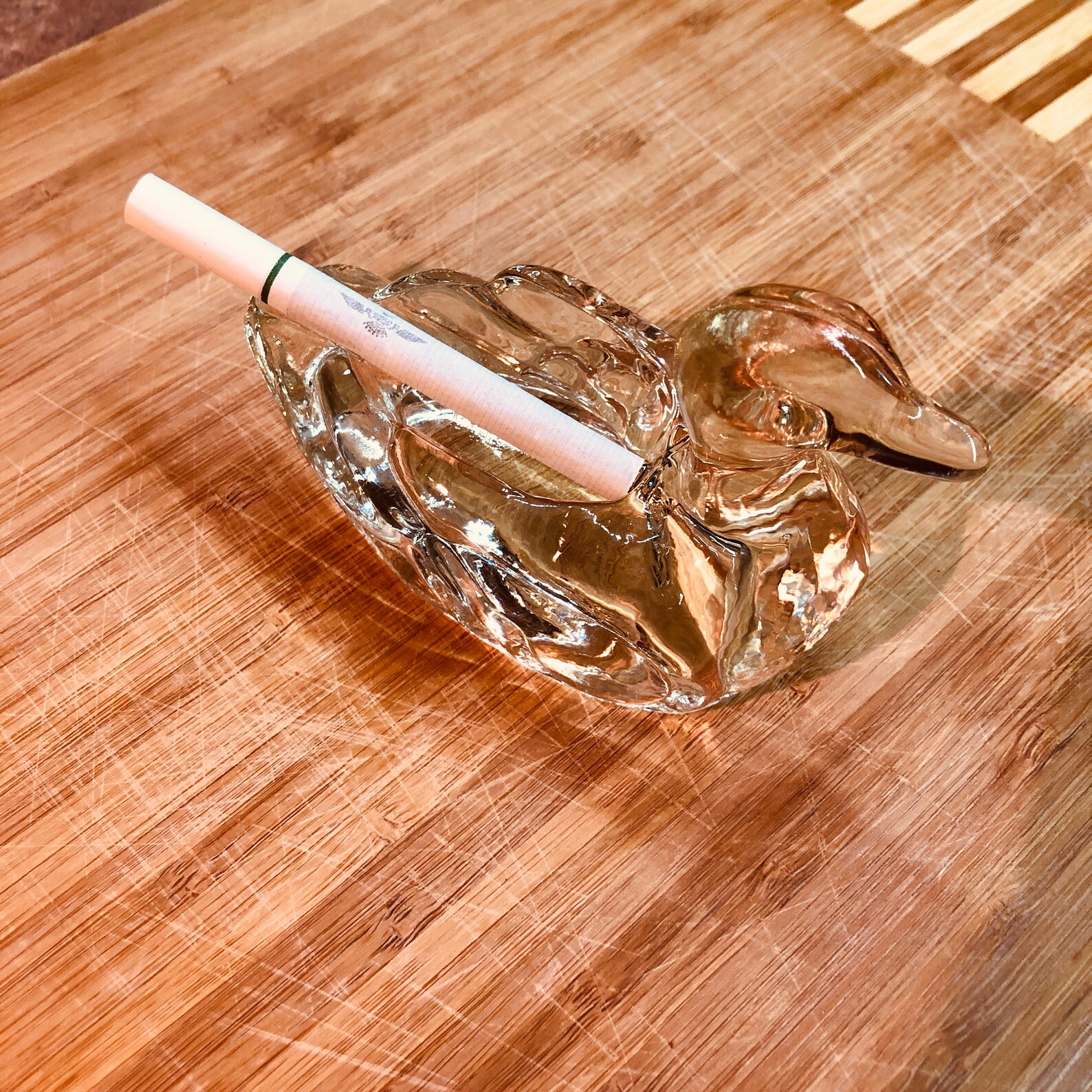 Mid Century Vintage Glass Duck Ashtray or Pipe Holder Etsy