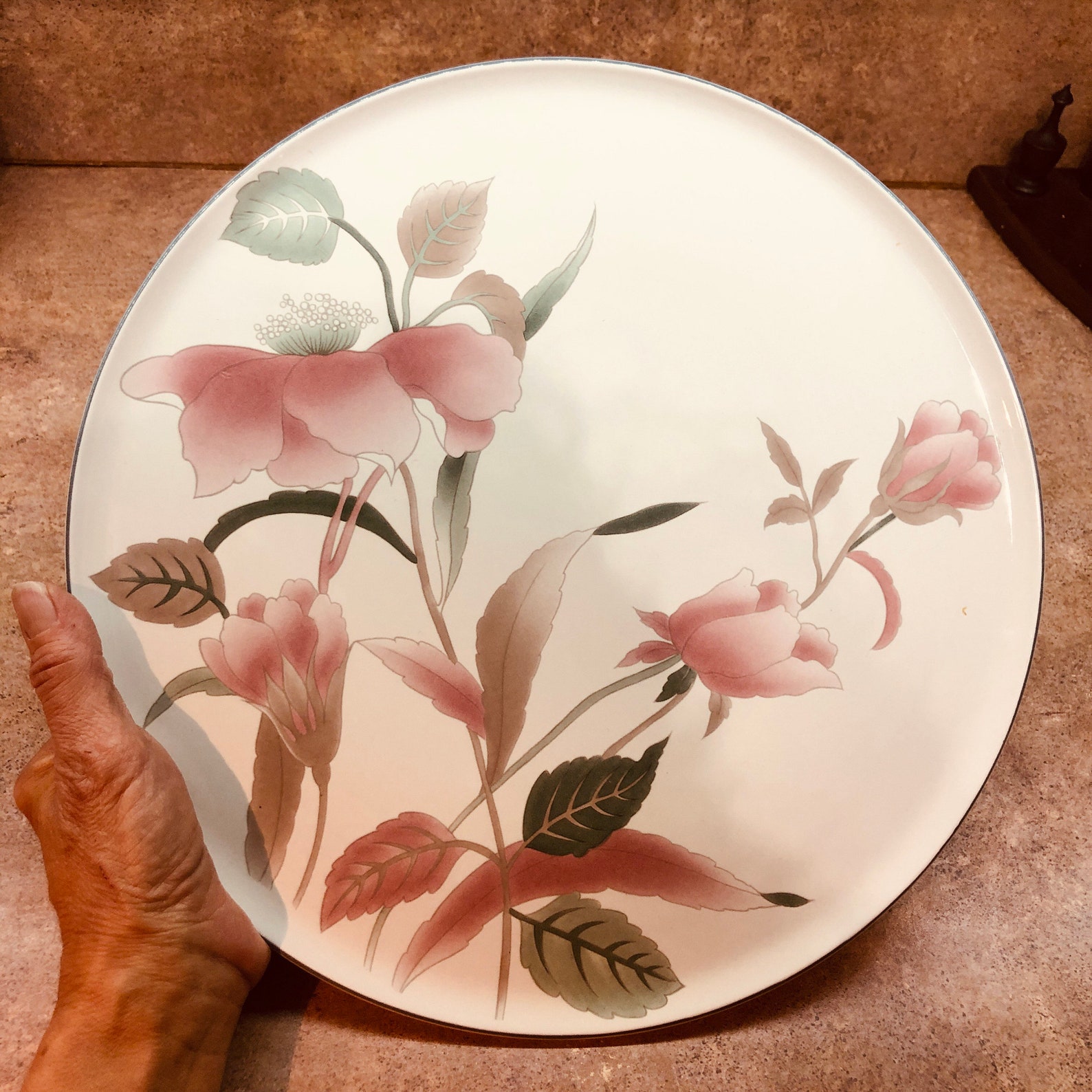 Mikasa Continental SILK FLOWERS Cake Plate Serving Platter 12 Etsy
