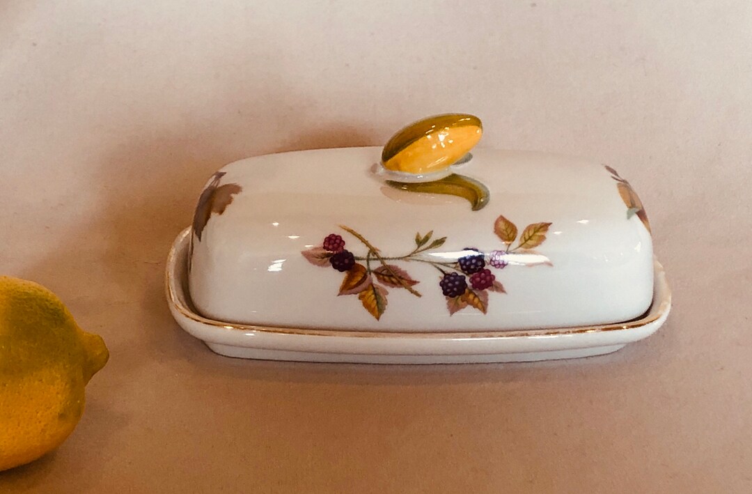 Royal Worcester Evesham Gold Covered Butter Dish Etsy