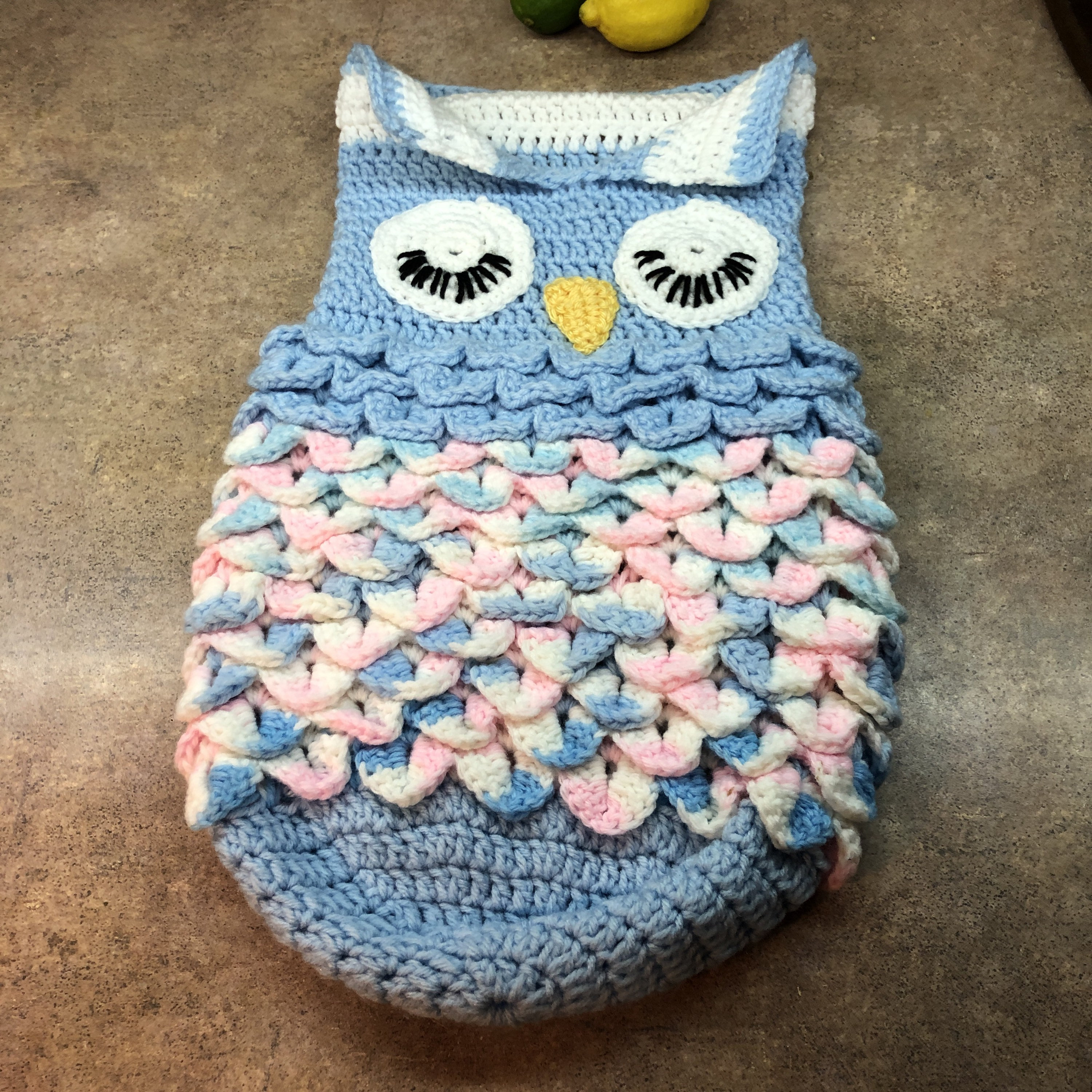 Baby bunting hand crocheted pink and blue owl Etsy
