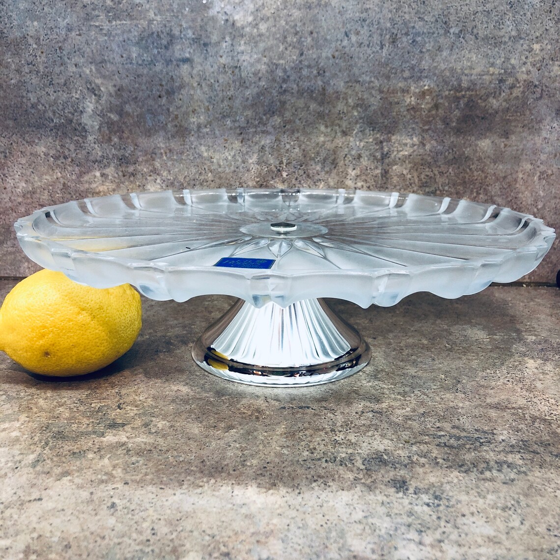 F. B. Rogers Silver Co. Silverplate Lead Crystal Pedestal Cake Etsy