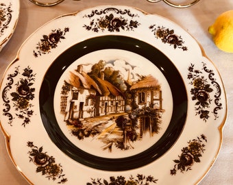 Ascot Wood and Sons England Plates, Set of 6, Collectible Dinnerware
