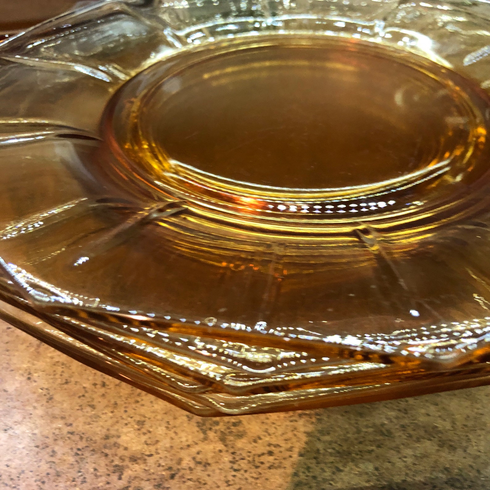 Vintage amber plates and dessert bread plates set of 6 each | Etsy