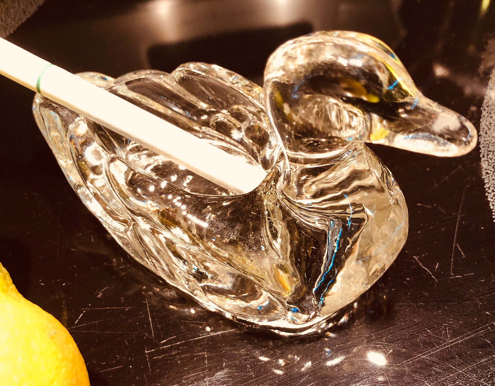 Mid Century Vintage Glass Duck Ashtray or Pipe Holder Etsy