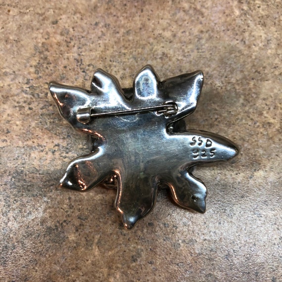 JJ Jonette vintage sterling silver rose brooch pin - image 4