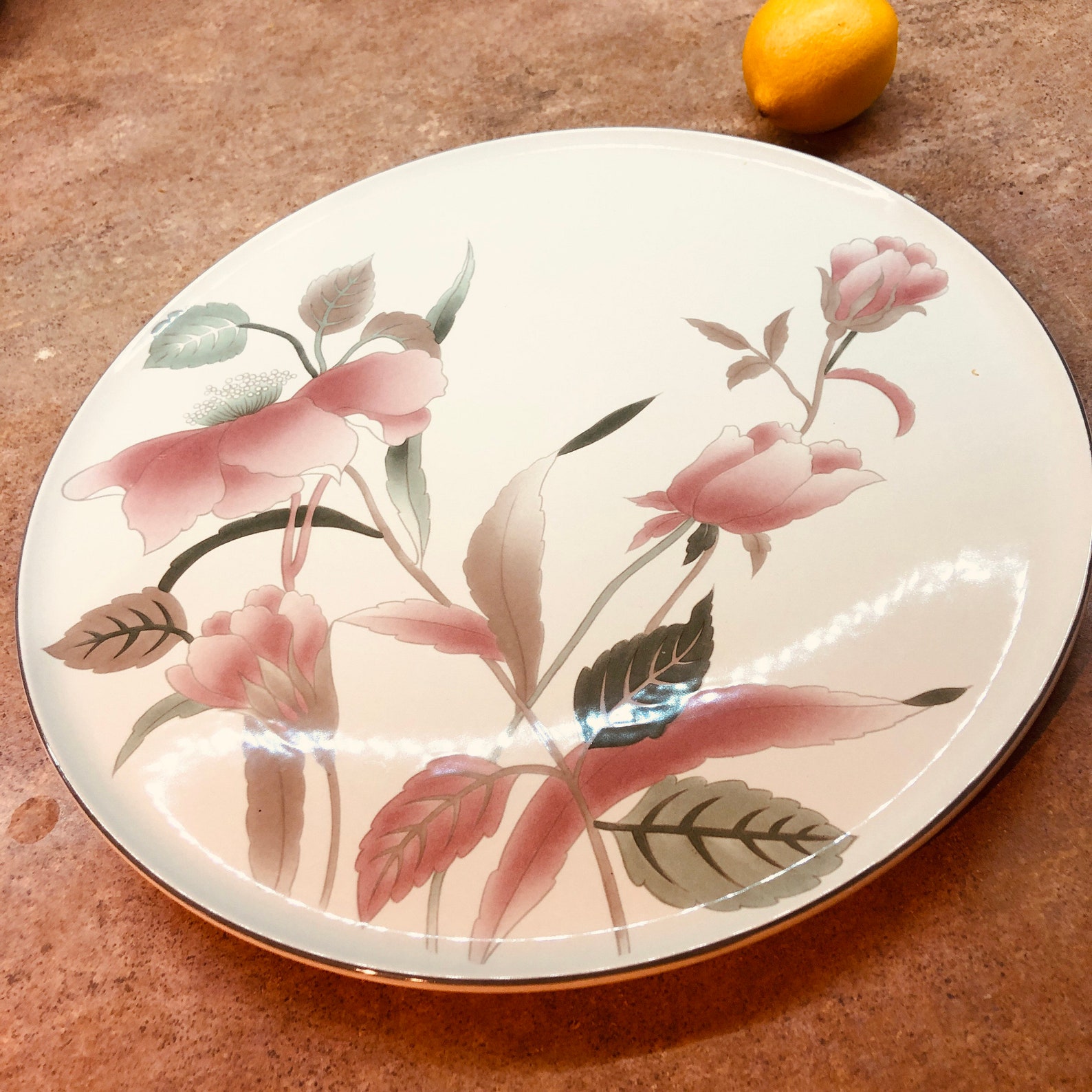Mikasa Continental SILK FLOWERS Cake Plate Serving Platter 12 Etsy