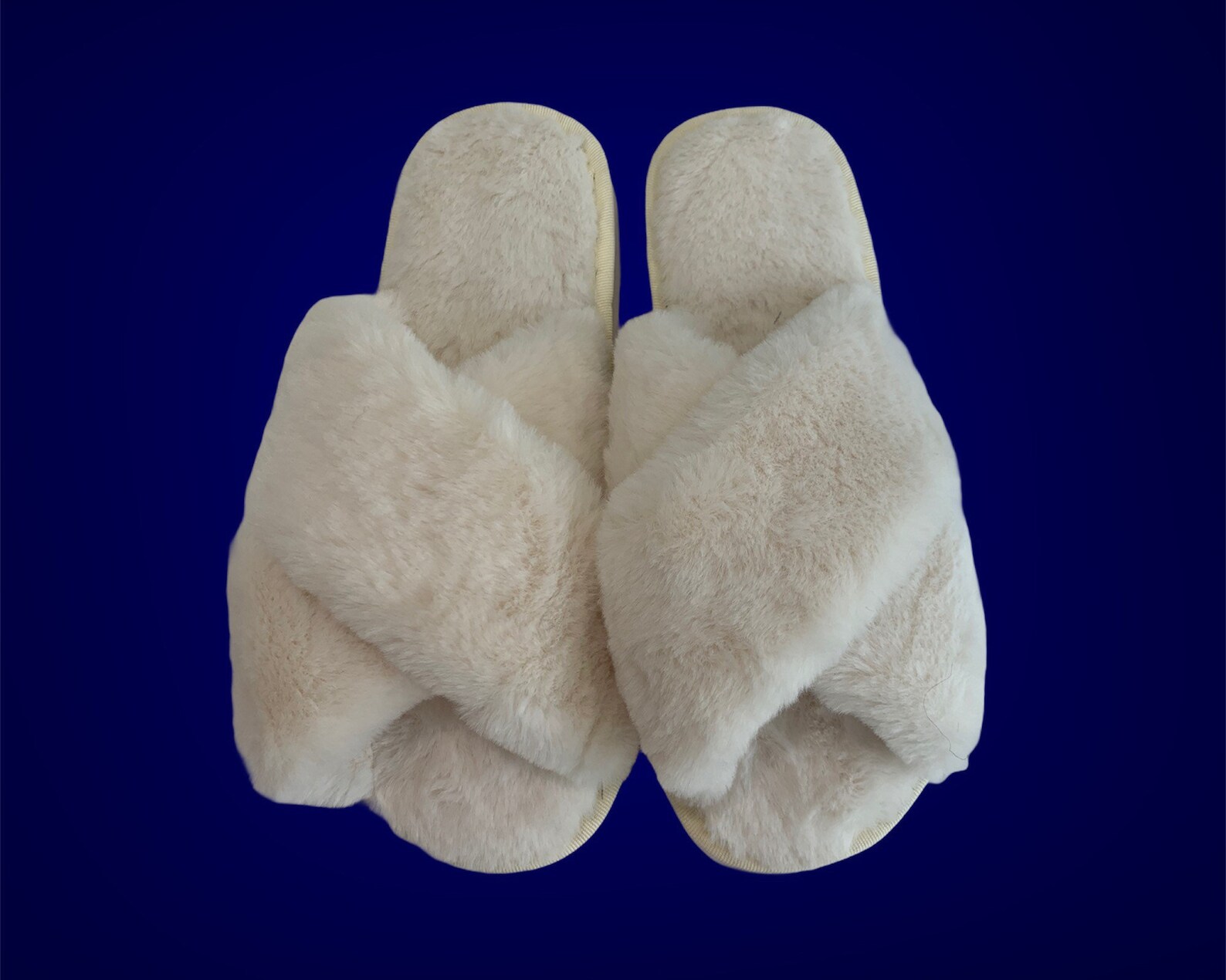 white slippers with fur