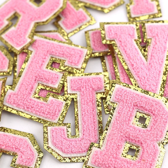 Alphabet Chenille/Glitter Patches 8cm AZ letter patches for Etsy