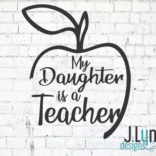 My Daughter Son is a Teacher Life Car Vinyl Decal Apple Graphic Teaching Teach Life Sticker 5x6 Favorite Teacher calls me Mom Dad