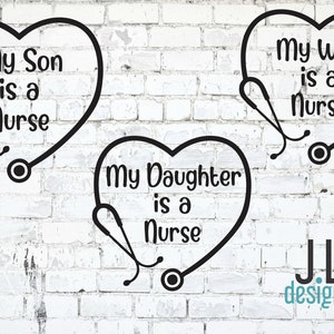 My Wife Daughter Son is a Nurse Car Decal Medical LPN RN Proud Parent Sticker