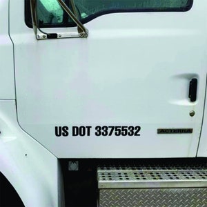 Custom US DOT Truck Registration Numbers Set of 2 Vinyl Decals D.O.T. Stickers Department of Transportation Trucker Tractor Trailer