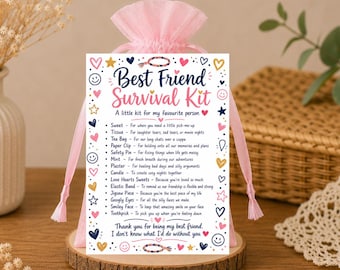 Friend Survival Kit: Thoughtful Friendship Gift Bag (14 Symbolic Items)