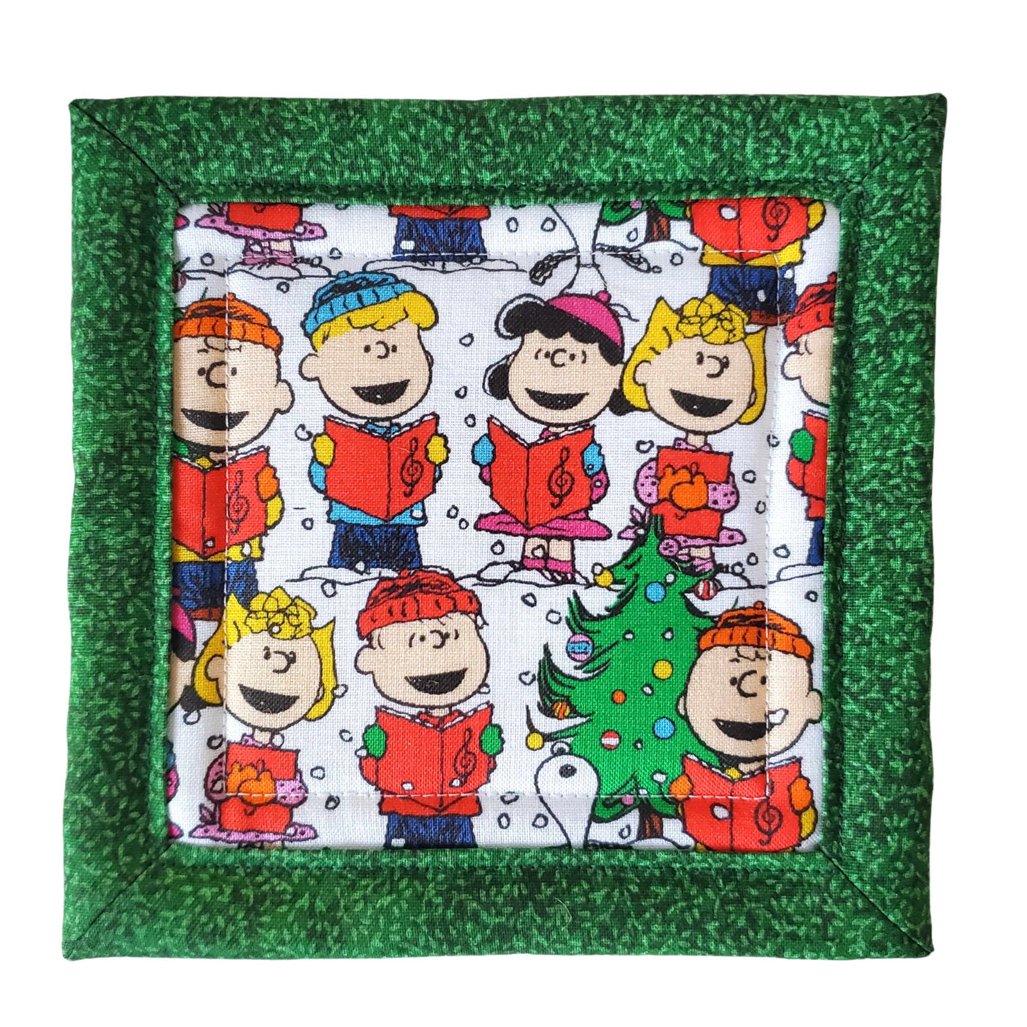 A Charlie Brown Christmas Handmade Fabric Coaster Mug Rugs Set Etsy