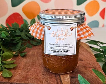 Personalized Employee Appreciation 1/2 Pint Homemade Jam | Choose Your Flavor | Choose Your Tag Design | Write Your Own Message