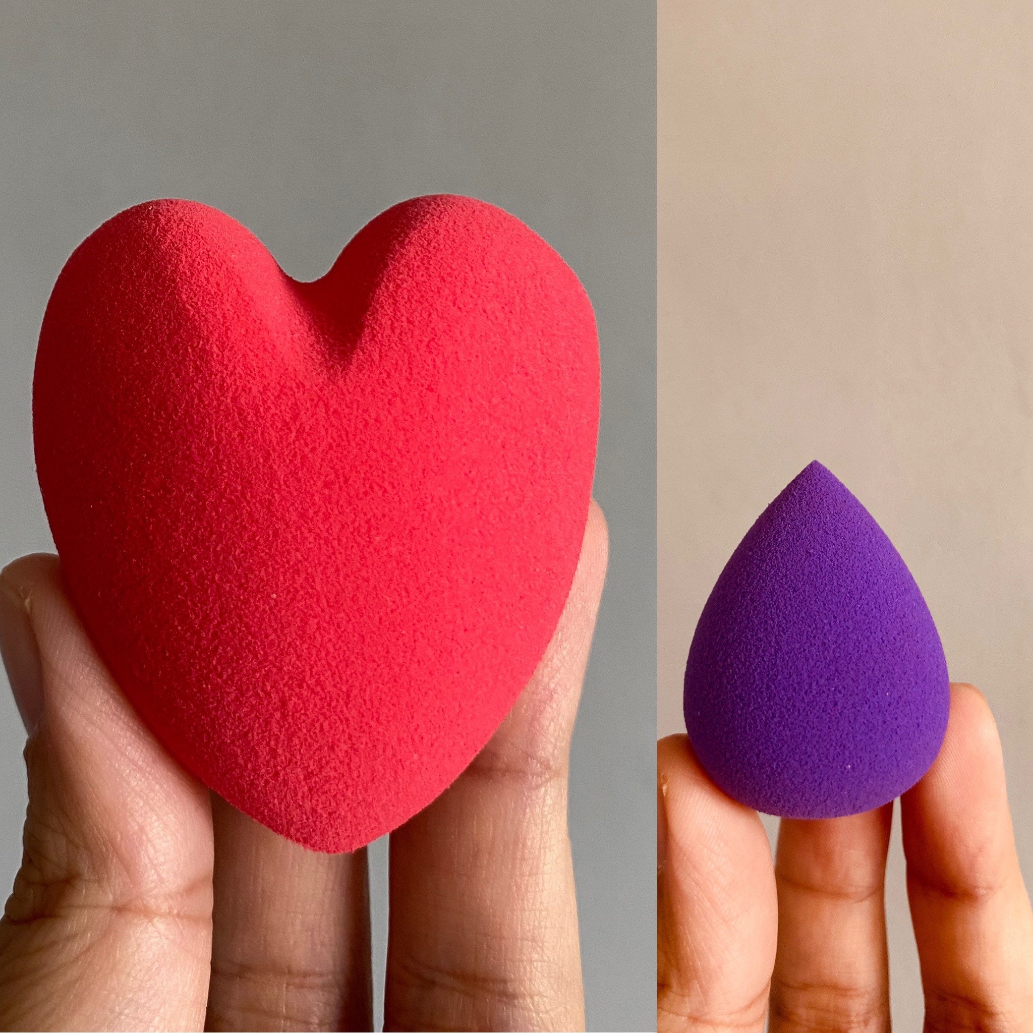 Smooth & Even Makeup Sponge Set Full size Red Heart Shaped | Etsy
