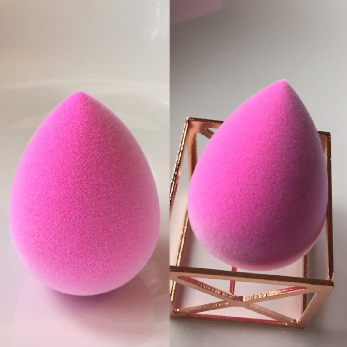 2in1 Makeup Sponge & Makeup Brush Hot Pink Drop Ultra Soft Etsy