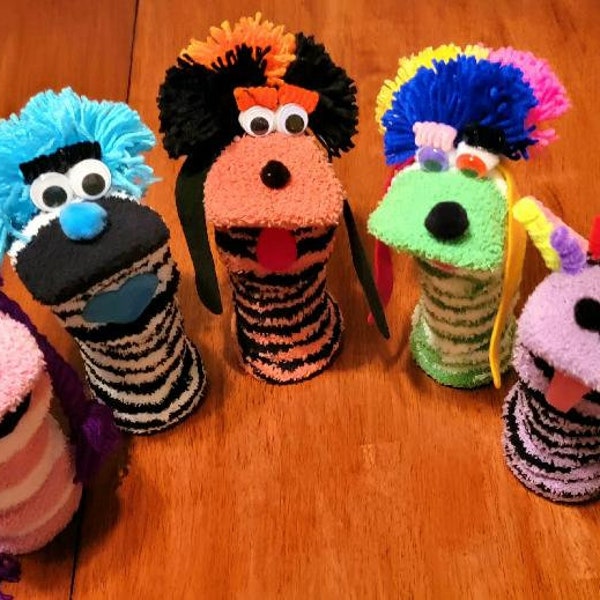 Sock Puppets & Sock Puppet Kits -- Doopalpoops -- Puppets With A Purpose -- Pre-made Puppets Variety #2