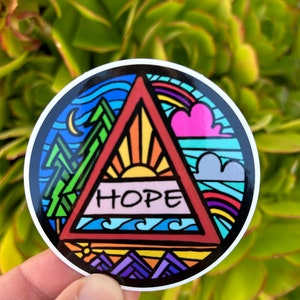 Adventure HOPE Erholung Aufkleber wasserdicht, wetterfest, UV-beständig, Vinyl-Aufkleber. Einzigartiges Design von @solshinecreate.