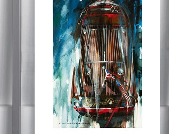 Barrel Back Wooden Boat 12 x 18 Original Art Print