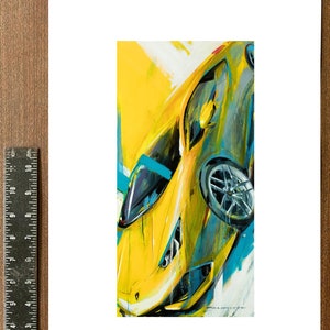 Yellow Lamborghini Huracan Original Automotive Art Print