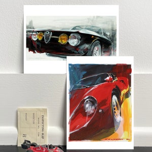 Cartes postales Alfa Romeo, impression d'art automobile au format 5 x 7, une au choix