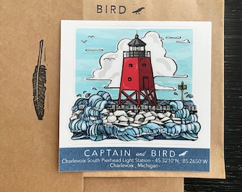 Charlevoix South Pierhead Light Station, Vinyl Decal