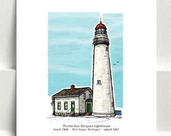 Pointe Aux Barques Lighthouse Art Print