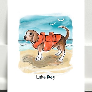 Lake Dog Series - Beagle Art Print