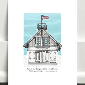 Pointe Aux Barques Life Saving Station Print