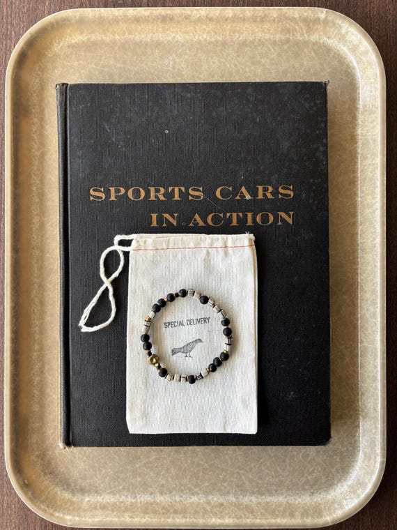 Moto Bracelet #2, African Recycled Beads and Brass