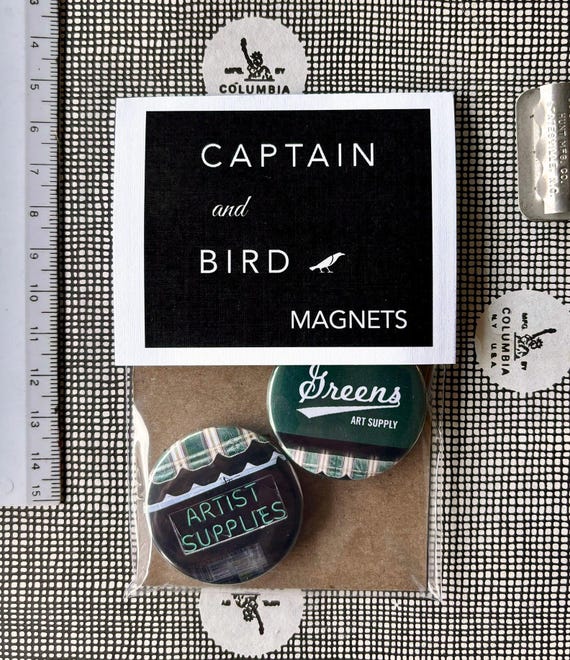Greens Art Supply Store Magnet Set of 2