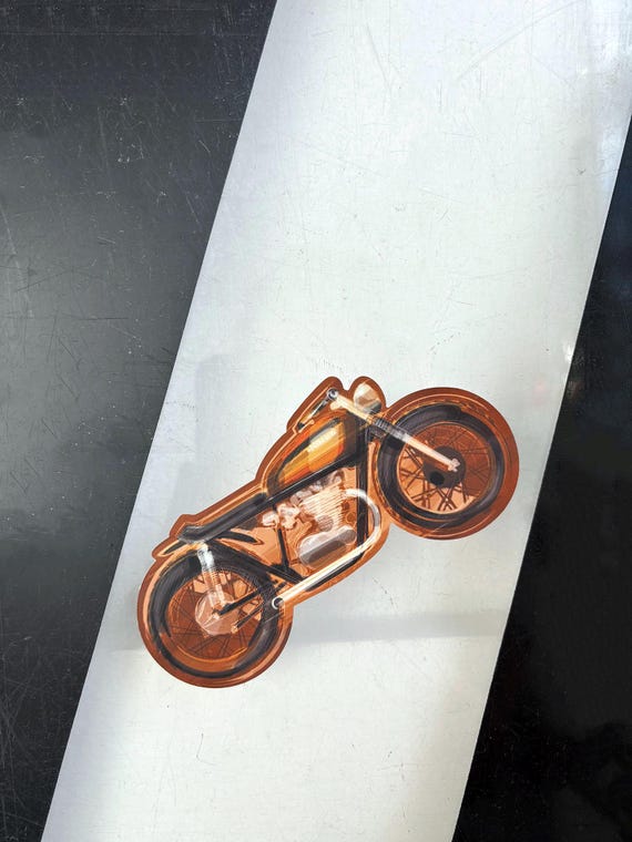 Retro Orange Honda Motorcycle Decal