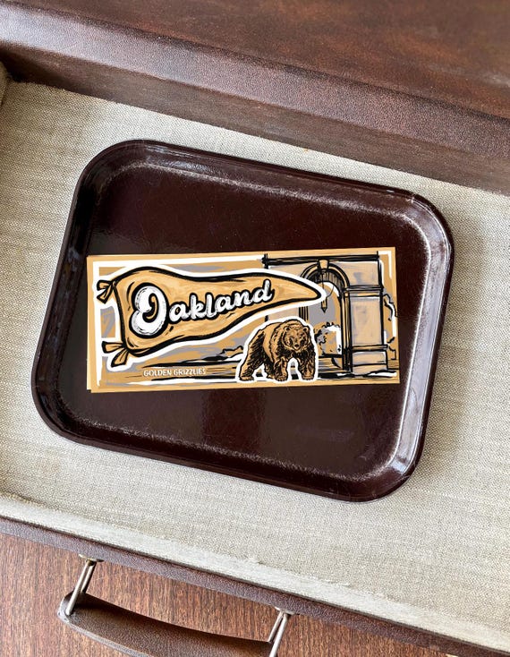 Oakland University Pennant and Grizzly Bear Decal Sheet