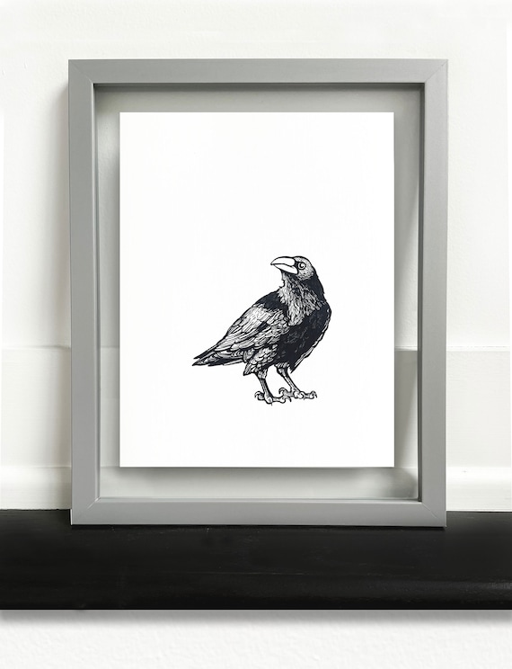 Corvus #1 - Crow Pen and Ink Art Print
