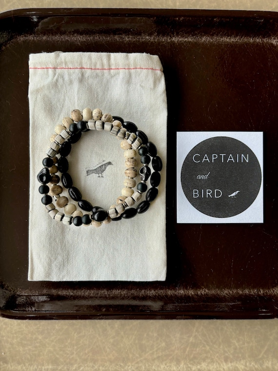 8" Moto Bracelet Set, Natural Materials