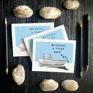 Running a Tight Shipwreck, set di biglietti di auguri - 3 biglietti e buste