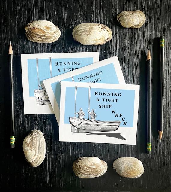 Running a Tight Shipwreck, Note Card Set - 3 Cards and Envelopes