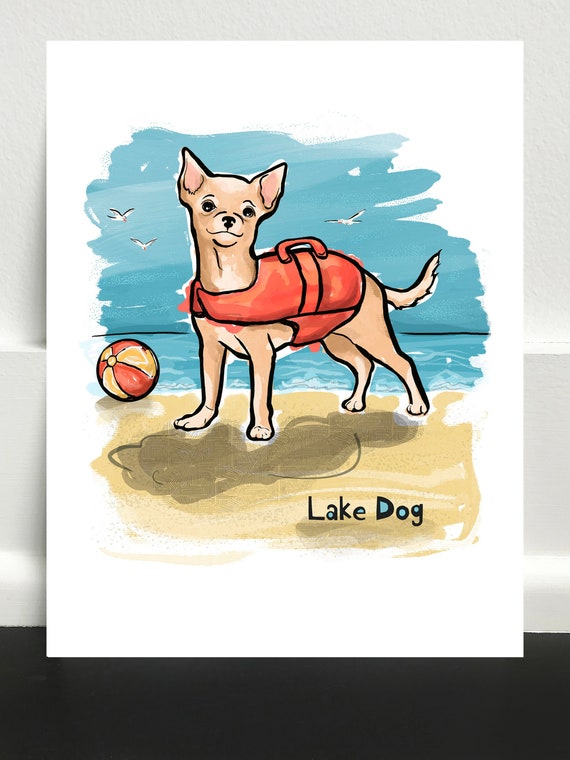 Lake Dog Series - Chihuahua Art Print