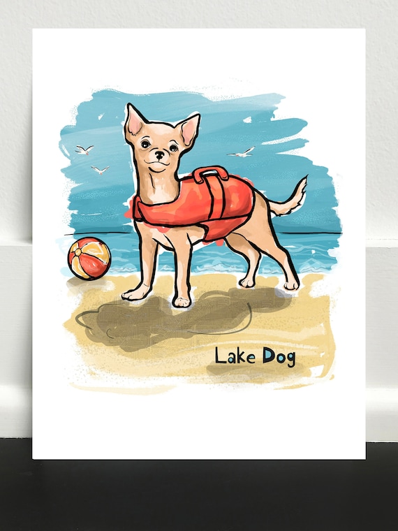 Lake Dog Series - Chihuahua Art Print