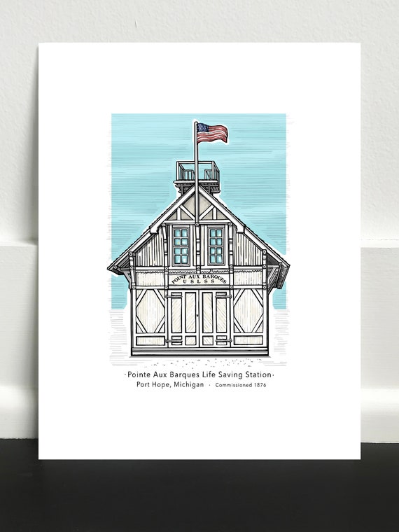 Pointe Aux Barques Life Saving Station Print