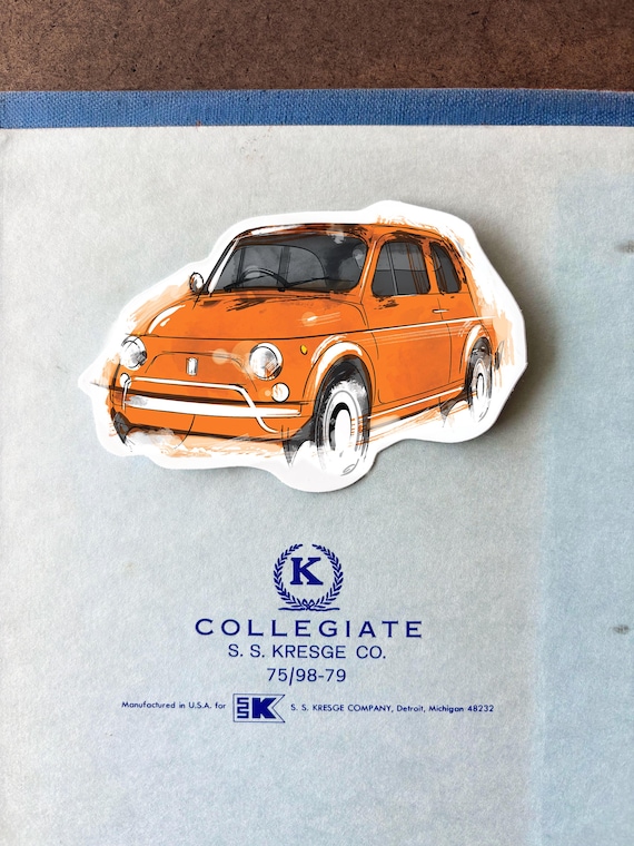 Orange Fiat 500 Decal