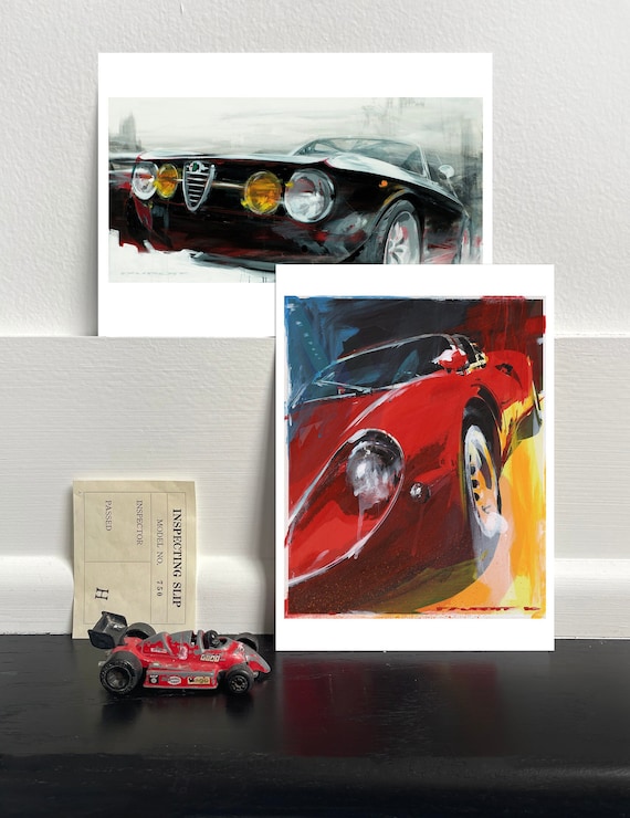 Alfa Romeo Postcards Size 5 x 7 Automotive Art Prints, Choice of One